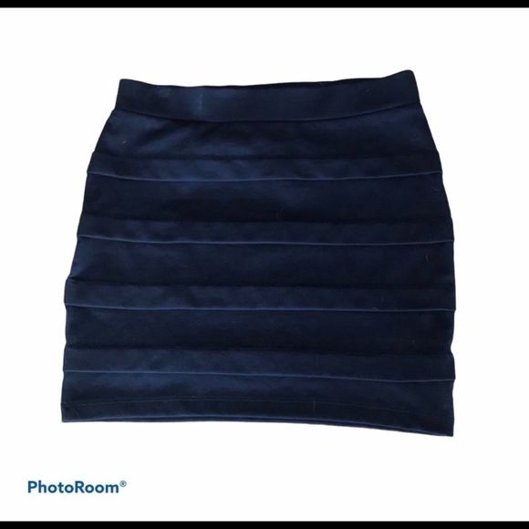 Navy Blue Mini Skirt - Picture 1 of 3